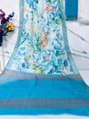 MG 379 Gold Jari Border With Weaving Linen Printed Sarees Wholesale Online